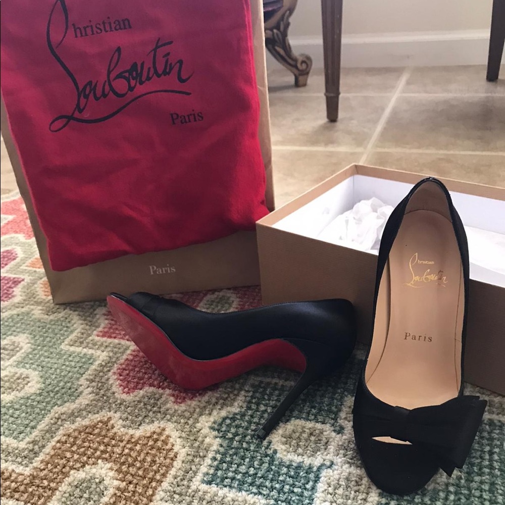 Christian Louboutin Just Soon 100mm Black Satin